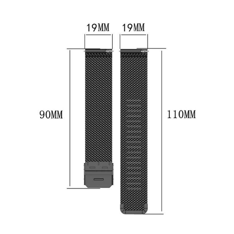 For ID205 / Willful SW021 19mm Stainless Steel Milanese Watch Band(Black)