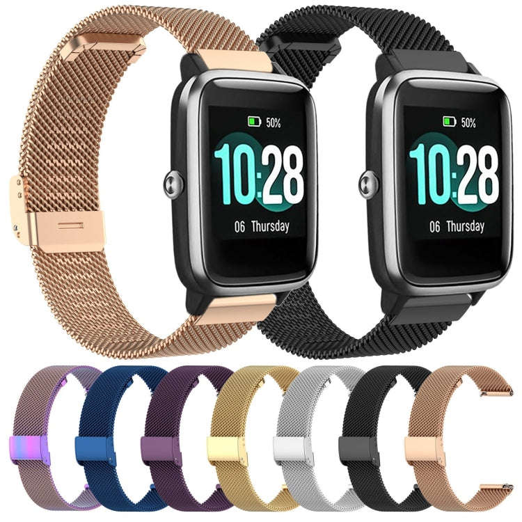 For ID205 / Willful SW021 19mm Stainless Steel Milanese Watch Band(Black)