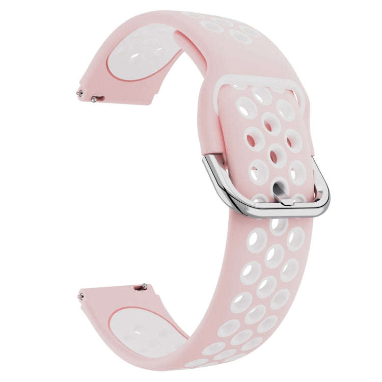 For ID205 / Willful SW021 19mm Silicone Two-color Sports Watch Band(Pink+White)