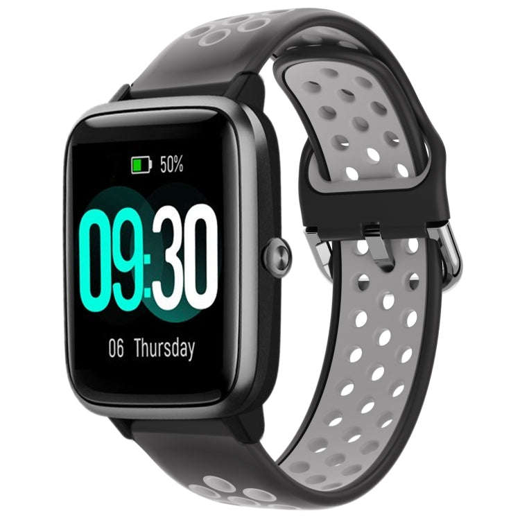 For ID205 / Willful SW021 19mm Silicone Two-color Sports Watch Band(Black+Grey)
