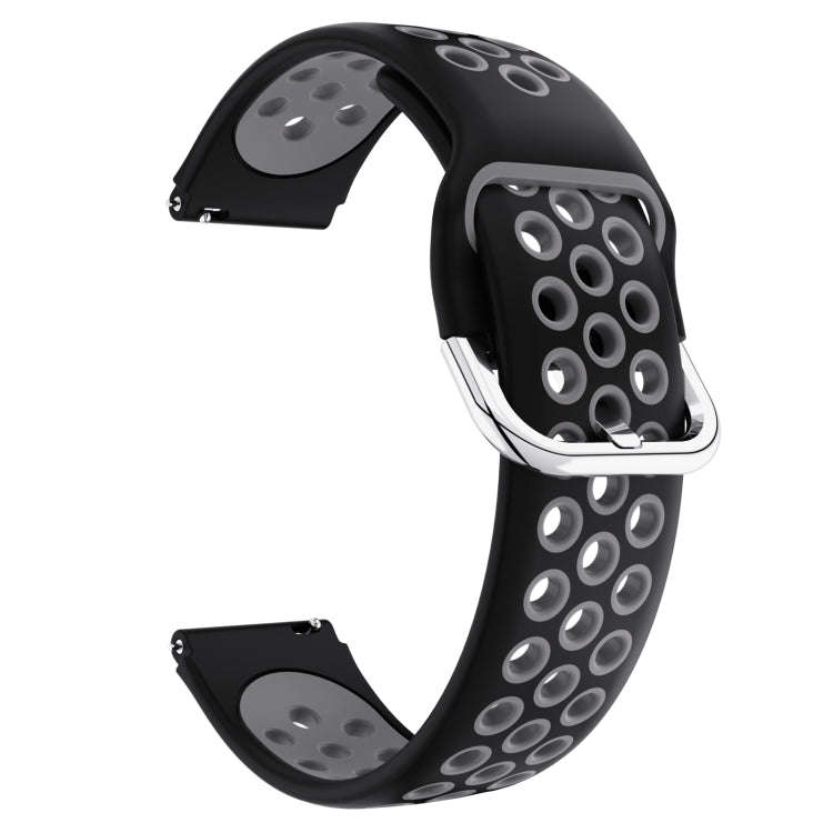 For ID205 / Willful SW021 19mm Silicone Two-color Sports Watch Band(Black+Grey)