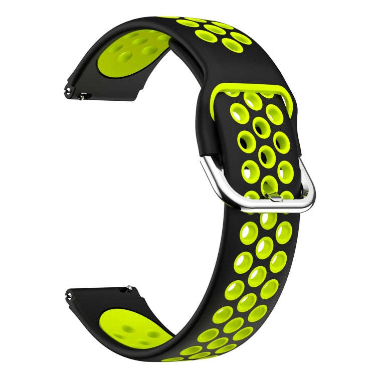 For ID205 / Willful SW021 19mm Silicone Two-color Sports Watch Band(Black+Yellow)