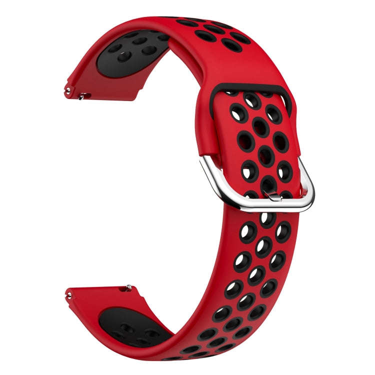For ID205 / Willful SW021 19mm Silicone Two-color Sports Watch Band(Red+Black)