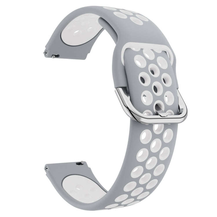 For ID205 / Willful SW021 19mm Silicone Two-color Sports Watch Band(Grey+White)