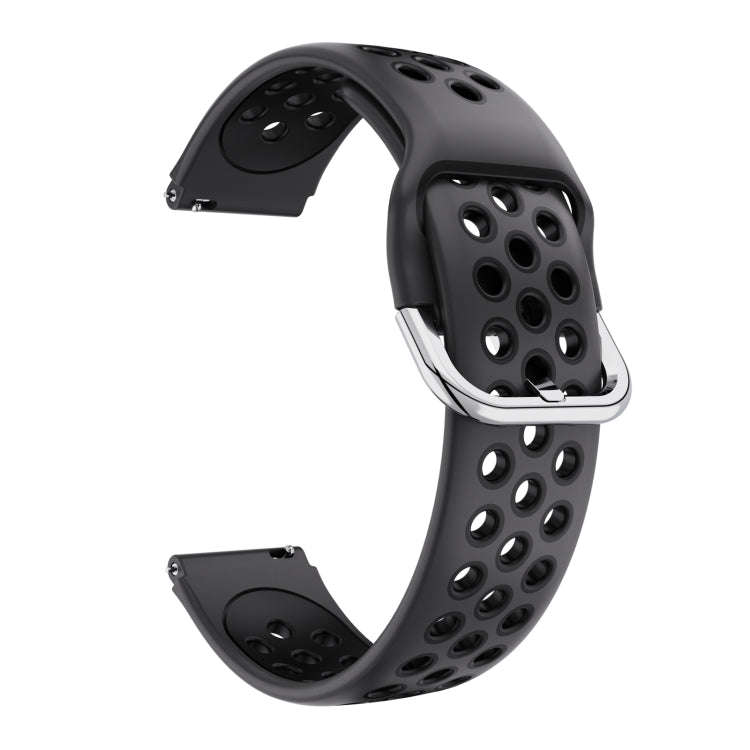 For ID205 / Willful SW021 19mm Silicone Two-color Sports Watch Band(Coal Black)