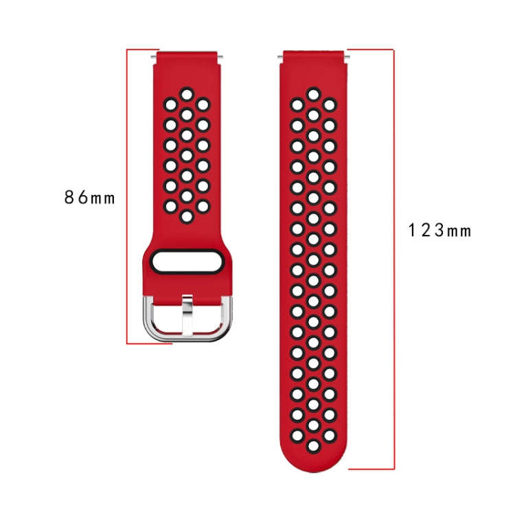 For ID205 / Willful SW021 19mm Silicone Two-color Sports Watch Band(Black+Grey)