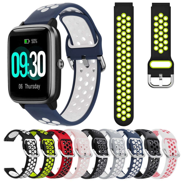 For ID205 / Willful SW021 19mm Silicone Two-color Sports Watch Band(Black+Grey)