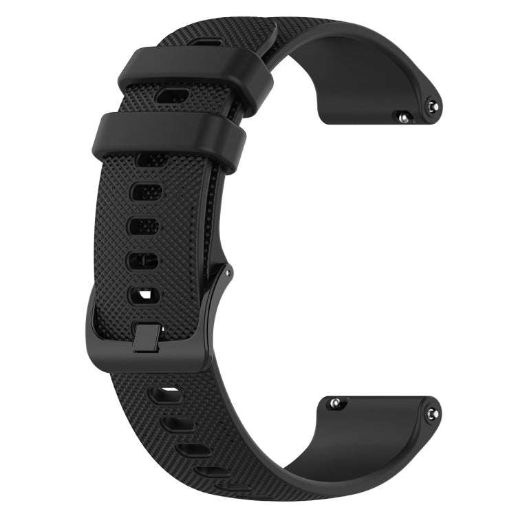 For ID205 / Willful SW021 19mm Silicone Plaid Watch Band(Black)