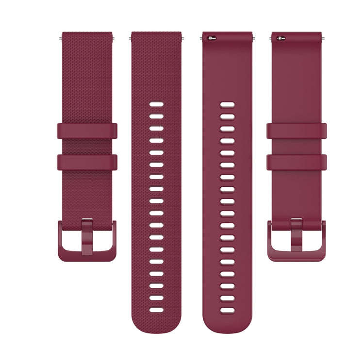 For ID205 / Willful SW021 19mm Silicone Plaid Watch Band(Wine Red)