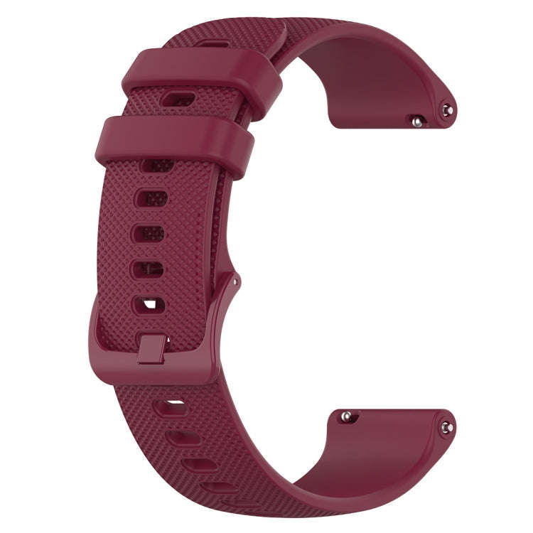 For ID205 / Willful SW021 19mm Silicone Plaid Watch Band(Wine Red)