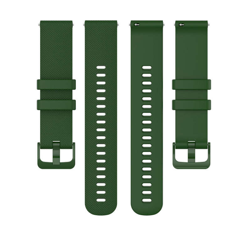 For ID205 / Willful SW021 19mm Silicone Plaid Watch Band(Army Green)