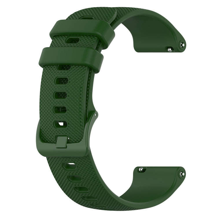 For ID205 / Willful SW021 19mm Silicone Plaid Watch Band(Army Green)