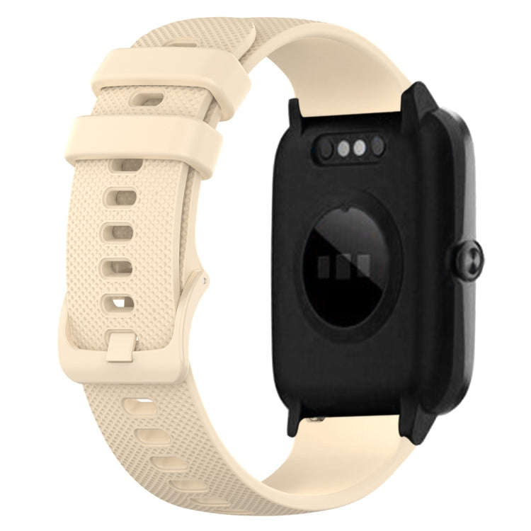 For ID205 / Willful SW021 19mm Silicone Plaid Watch Band(Beige)