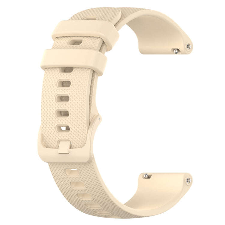 For ID205 / Willful SW021 19mm Silicone Plaid Watch Band(Beige)