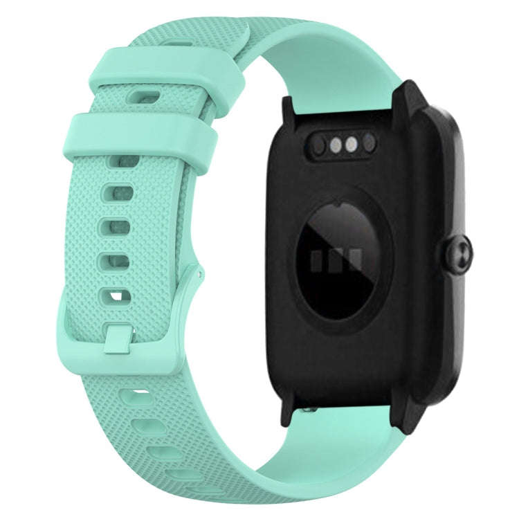 For ID205 / Willful SW021 19mm Silicone Plaid Watch Band(Cyan)
