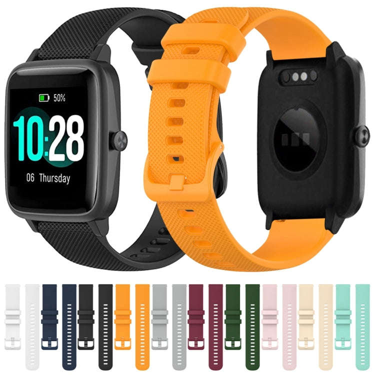 For ID205 / Willful SW021 19mm Silicone Plaid Watch Band(Cyan)