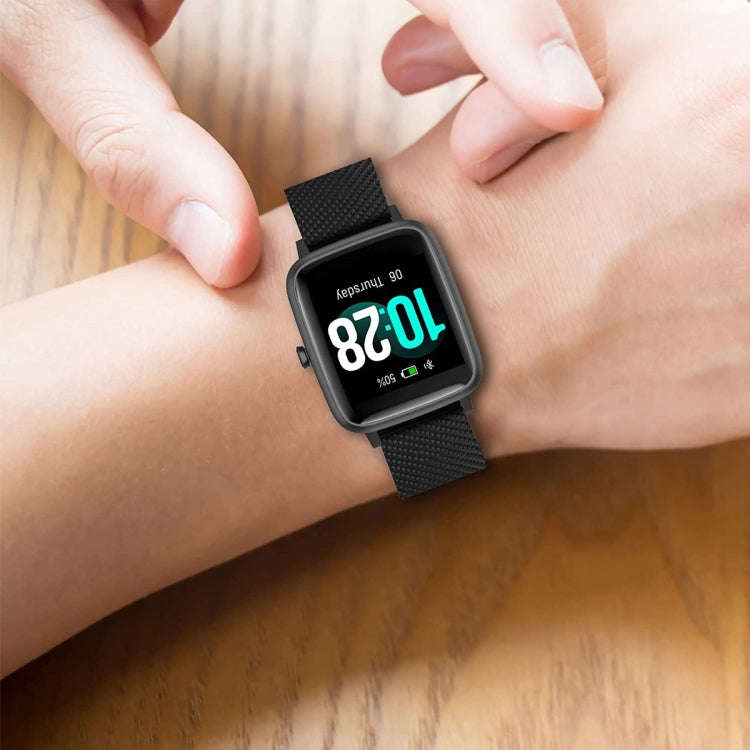 For ID205 / Willful SW021 19mm Silicone Plaid Watch Band(Cyan)
