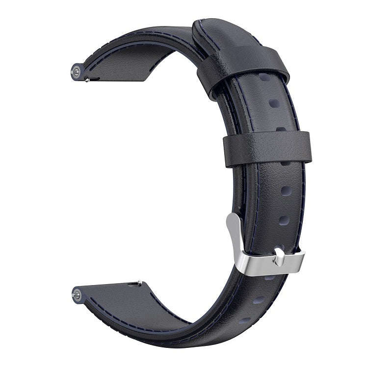 For ID205 / Willful SW021 19mm Oil Wax Leather Watch Band(Navy Blue)