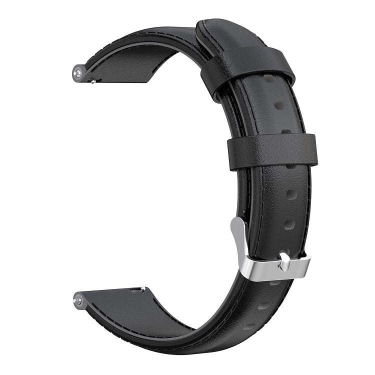 For ID205 / Willful SW021 19mm Oil Wax Leather Watch Band(Black)