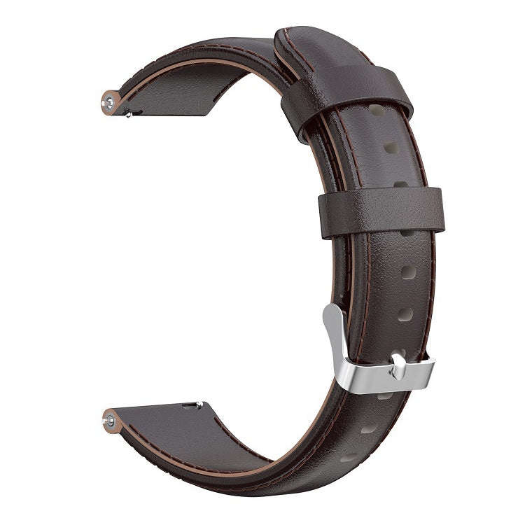 For ID205 / Willful SW021 19mm Oil Wax Leather Watch Band(Coffee)