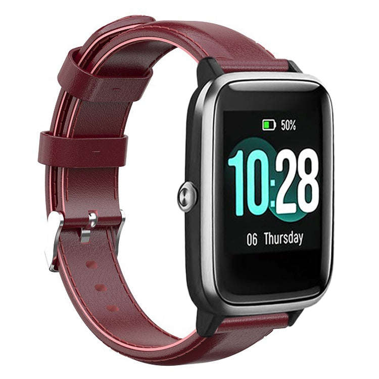 For ID205 / Willful SW021 19mm Oil Wax Leather Watch Band(Dark Red)