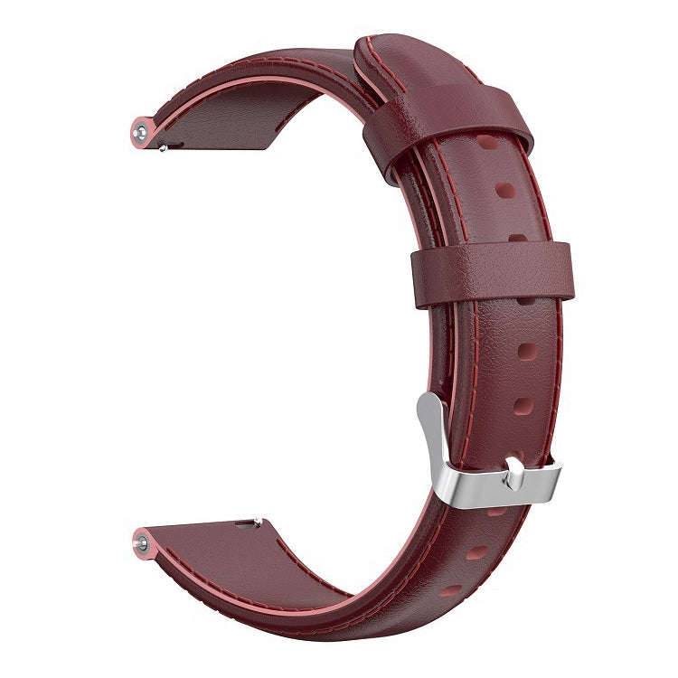 For ID205 / Willful SW021 19mm Oil Wax Leather Watch Band(Dark Red)