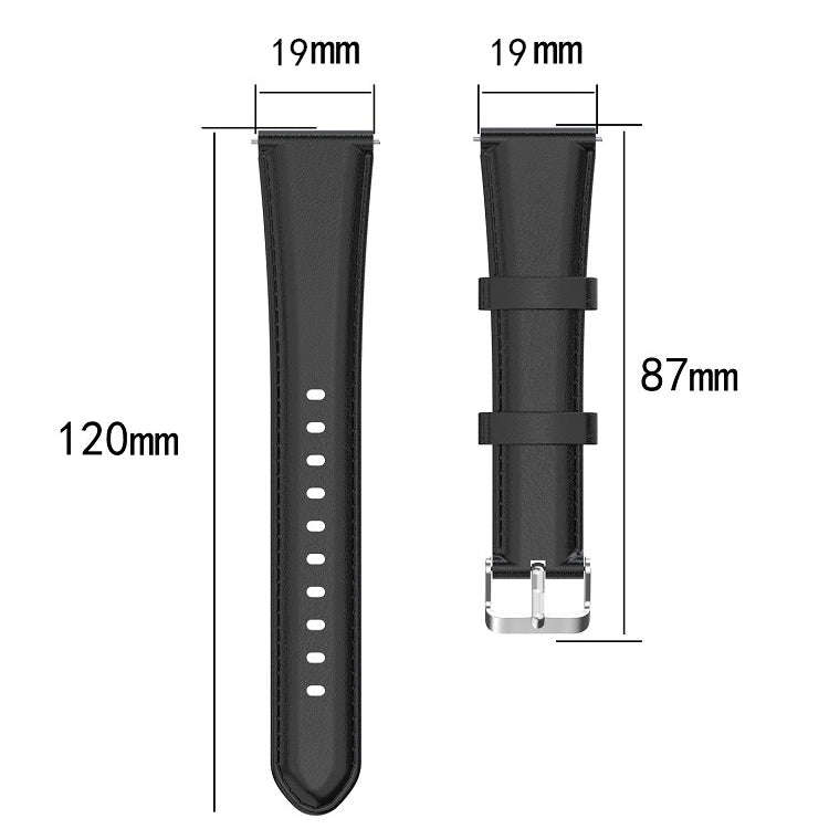 For ID205 / Willful SW021 19mm Oil Wax Leather Watch Band(Black)