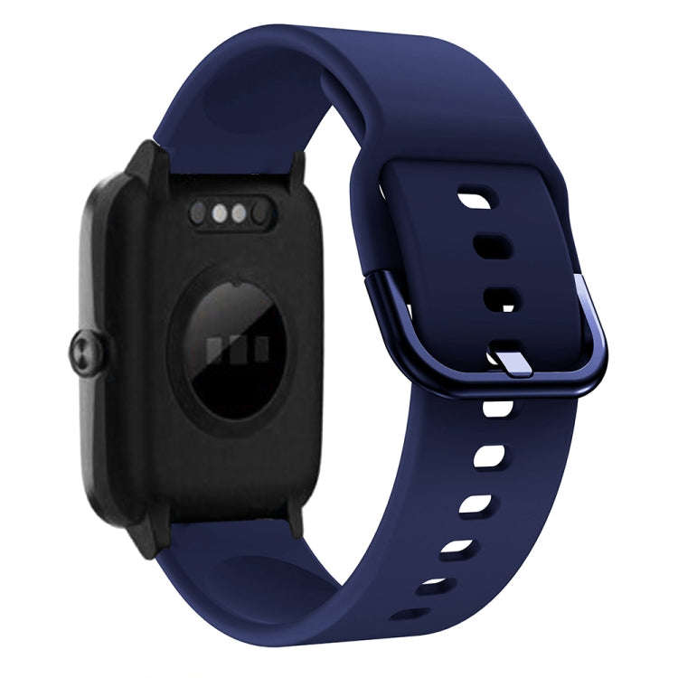 For ID205 / Willful SW021 19mm Electroplating Buckle Silicone Watch Band(Midnight Blue)