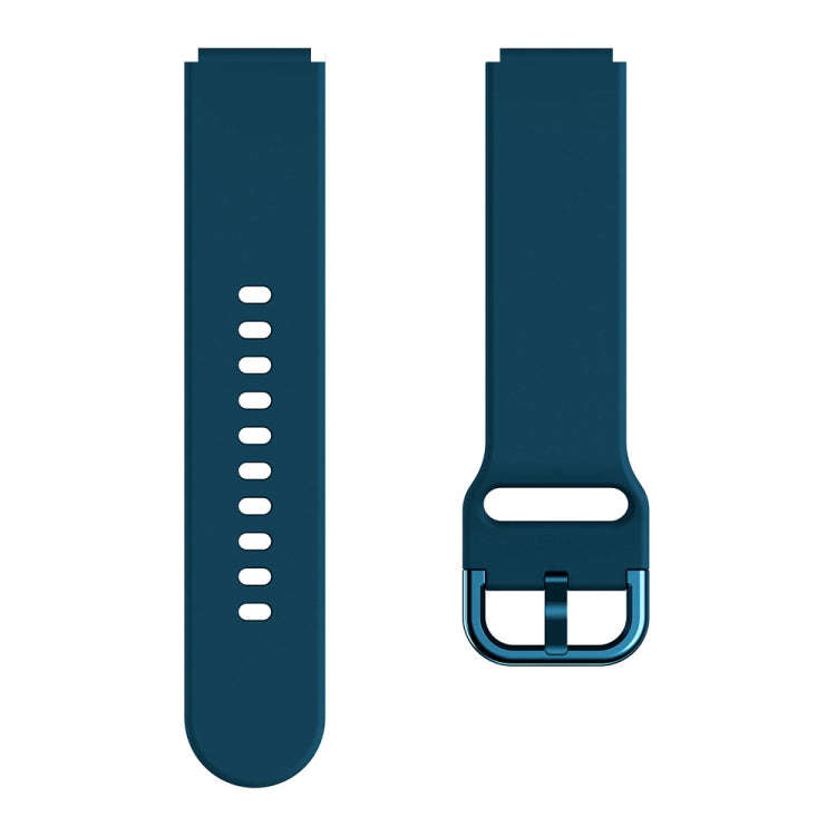 For ID205 / Willful SW021 19mm Electroplating Buckle Silicone Watch Band(Dark Green)