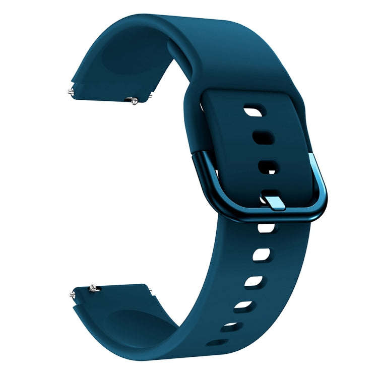 For ID205 / Willful SW021 19mm Electroplating Buckle Silicone Watch Band(Dark Green)
