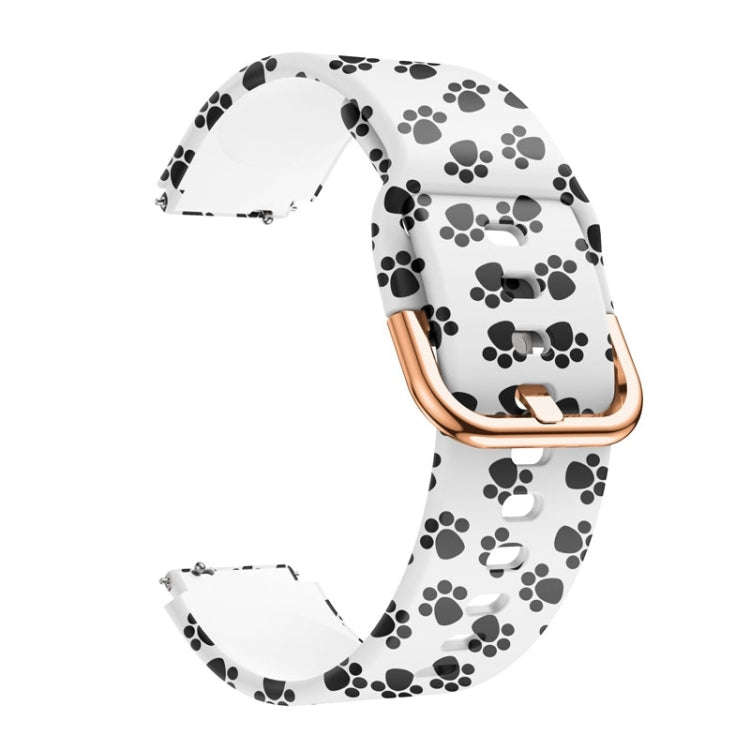 For ID205 / Willful SW021 19mm Silicone Printing Watch Band(Paw Print)