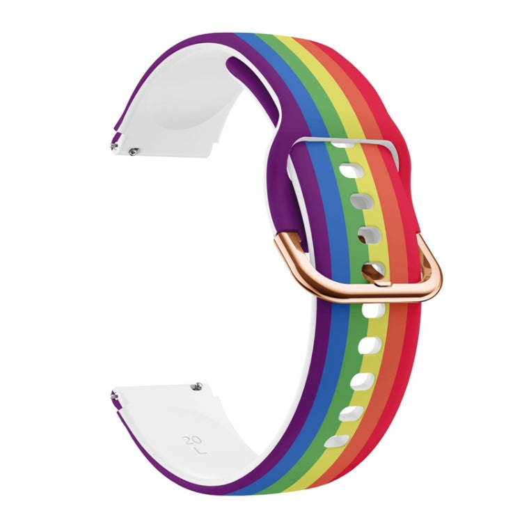 For ID205 / Willful SW021 19mm Silicone Printing Watch Band(Rainbow)