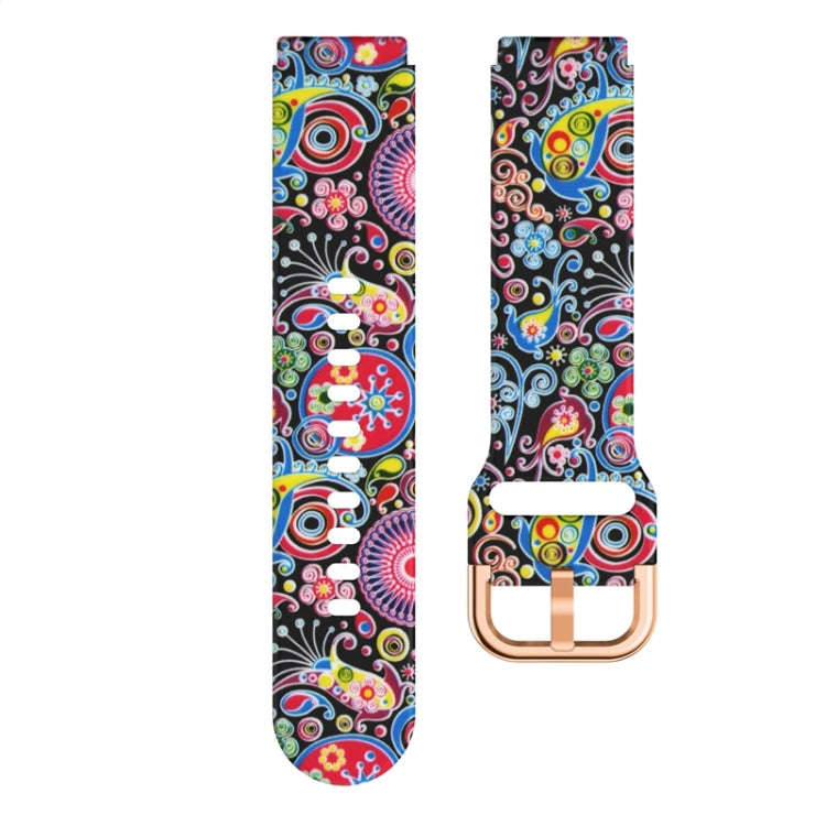 For ID205 / Willful SW021 19mm Silicone Printing Watch Band(Color Skull)