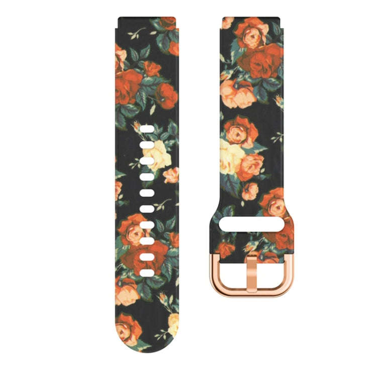 For ID205 / Willful SW021 19mm Silicone Printing Watch Band(Red Rose)