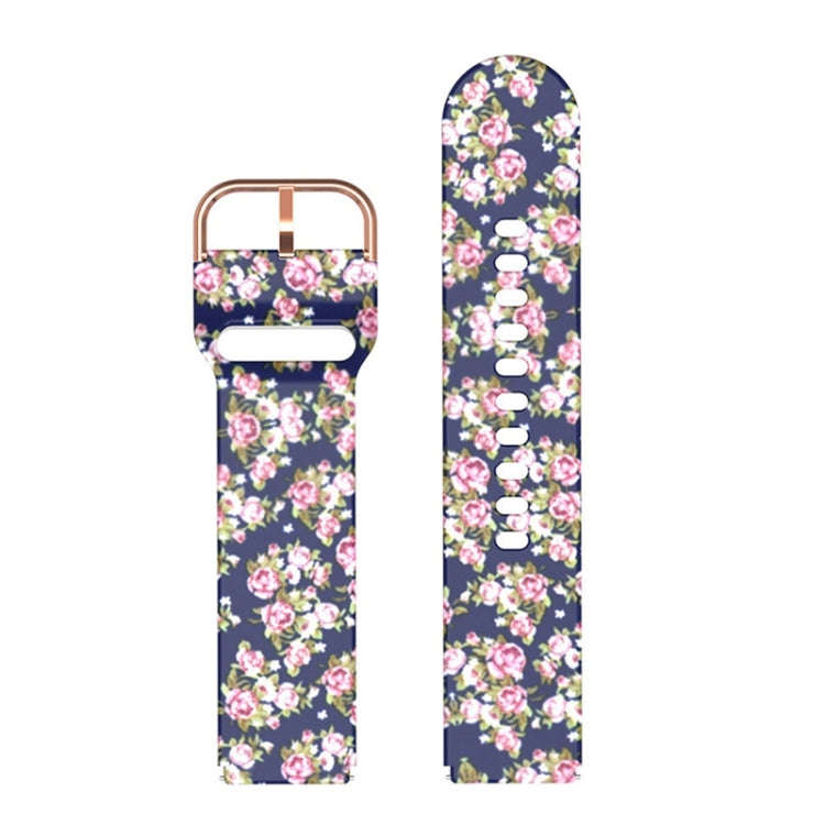 For ID205 / Willful SW021 19mm Silicone Printing Watch Band(Blue Pink Rose)