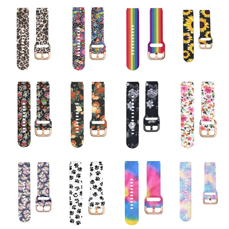For ID205 / Willful SW021 19mm Silicone Printing Watch Band(Blue Pink Rose)
