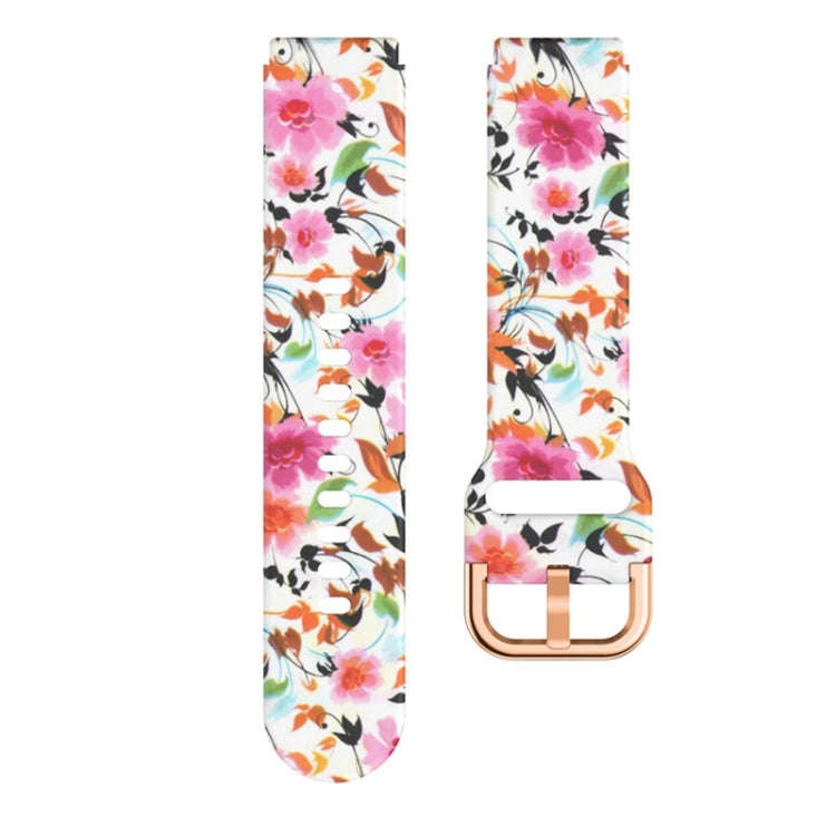 For ID205 / Willful SW021 19mm Silicone Printing Watch Band(Bird Flower)