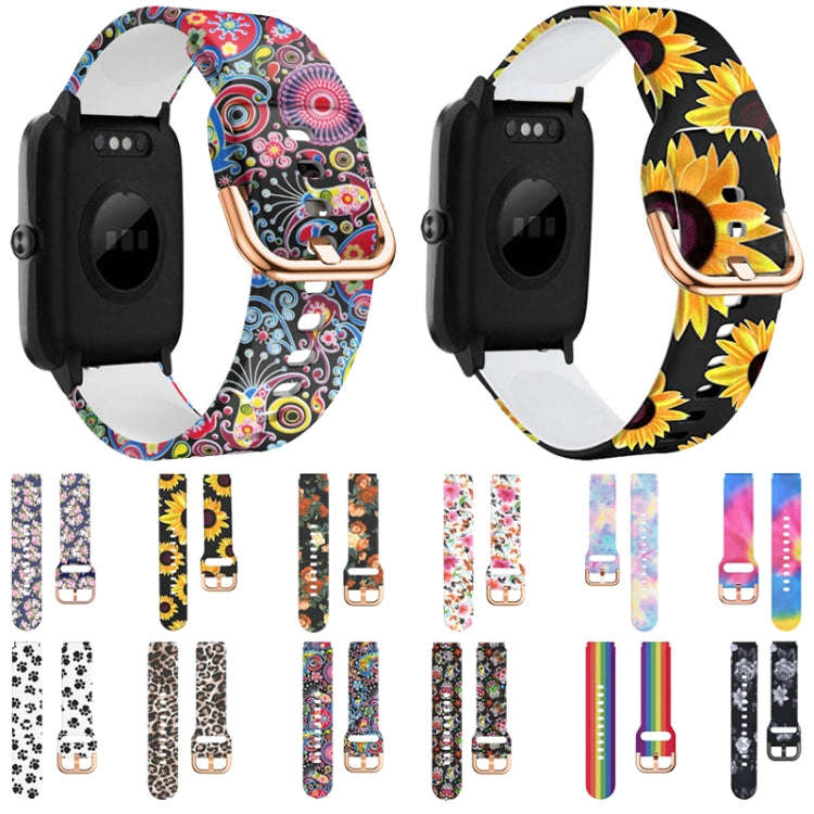 For ID205 / Willful SW021 19mm Silicone Printing Watch Band(Leopard Print)