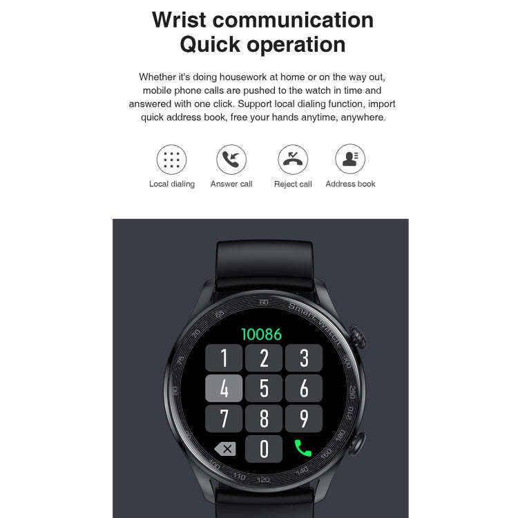 AK32 1.36 inch IPS Touch Screen Smart Watch, Support Bluetooth Calling/Blood Oxygen Monitoring,St...