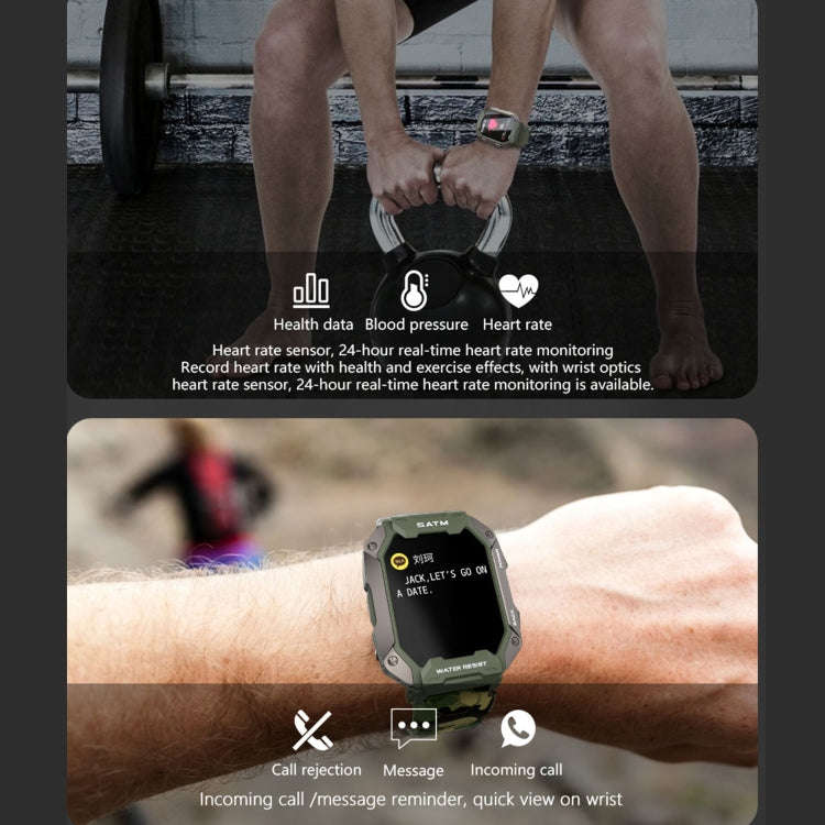 C20 1.71 inch TFT HD Screen Smart Watch, Support Heart Rate Monitoring/Blood Oxygen Monitoring(Gr...