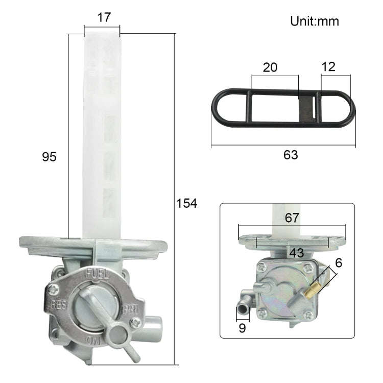 Motorcycle Fuel Tap Valve Petcock Fuel Tank Gas Switch for Suzuki GS300