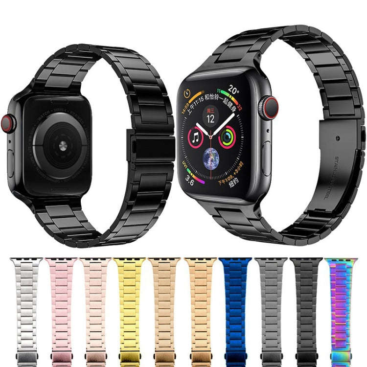 Small Waist Stainless Steel Watch Band For Apple Watch Series 9&8&7 41mm / SE 3&SE 2&6&SE&5&4 40m...