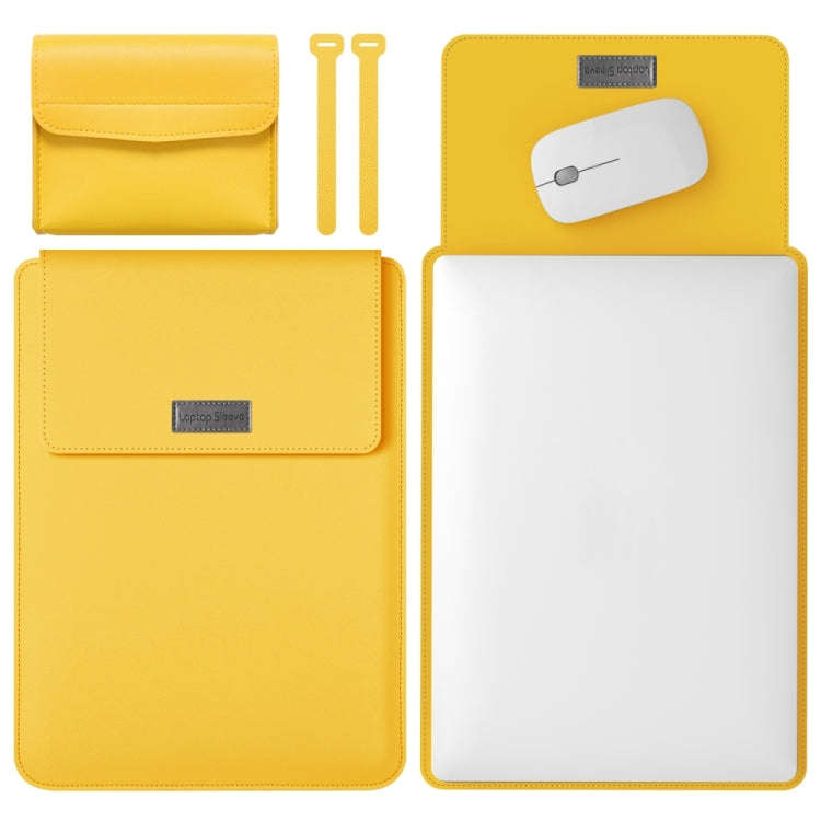4 in 1 Lightweight and Portable Leather Computer Bag, Size:13/14 inches(Yellow)