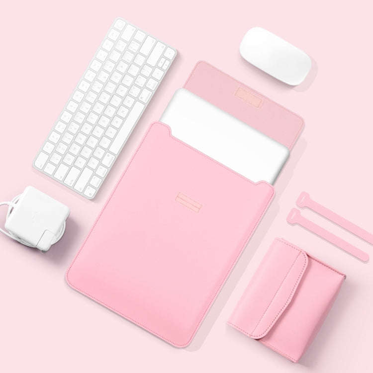 4 in 1 Lightweight and Portable Leather Computer Bag, Size:13/14 inches(Pink)