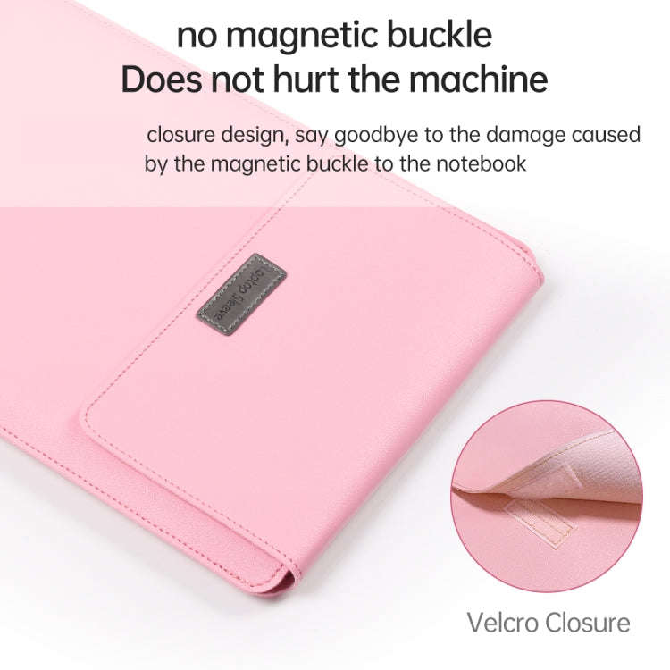 4 in 1 Lightweight and Portable Leather Computer Bag, Size:13/14 inches(Pink)