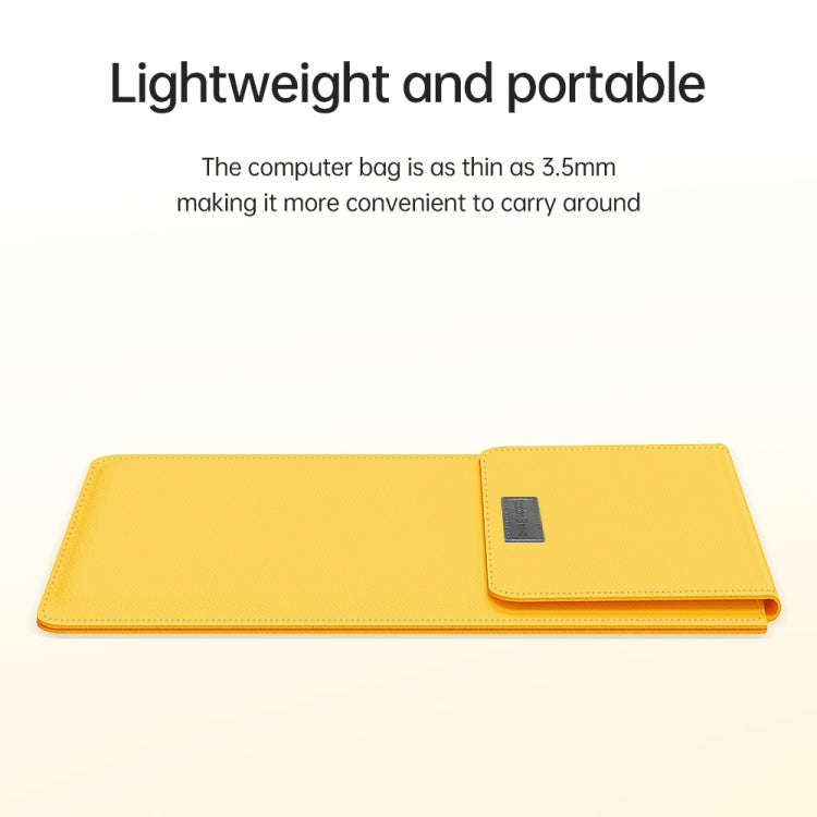 4 in 1 Lightweight and Portable Leather Computer Bag, Size:13/14 inches(Yellow)
