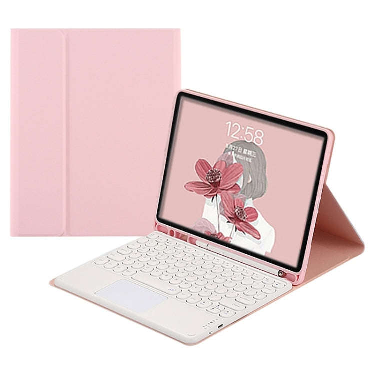 Round Cap Bluetooth Keyboard Leather Case with Pen Slot & Touchpad For Samsung Galaxy Tab A7 10.4...