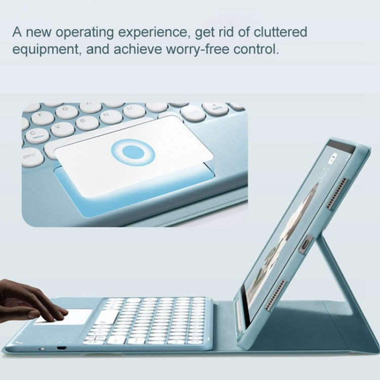 Round Cap Bluetooth Keyboard Leather Case with Pen Slot & Touchpad For Samsung Galaxy Tab A7 10.4...