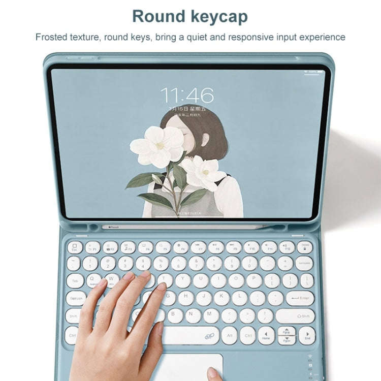 Round Cap Bluetooth Keyboard Leather Case with Pen Slot & Touchpad For Samsung Galaxy Tab A7 10.4...