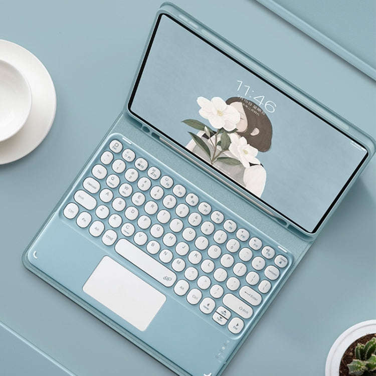 Round Cap Bluetooth Keyboard Leather Case with Pen Slot & Touchpad For Samsung Galaxy Tab A7 10.4...